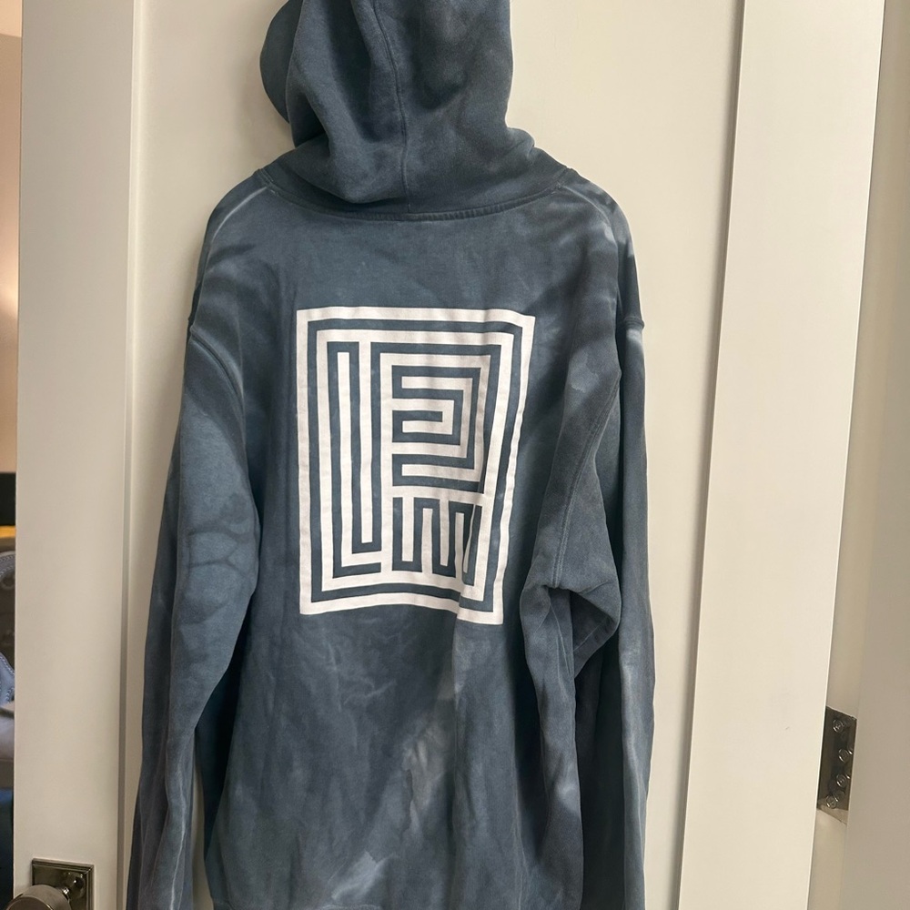 Pigalle Blue Hoodie with Geometric Design